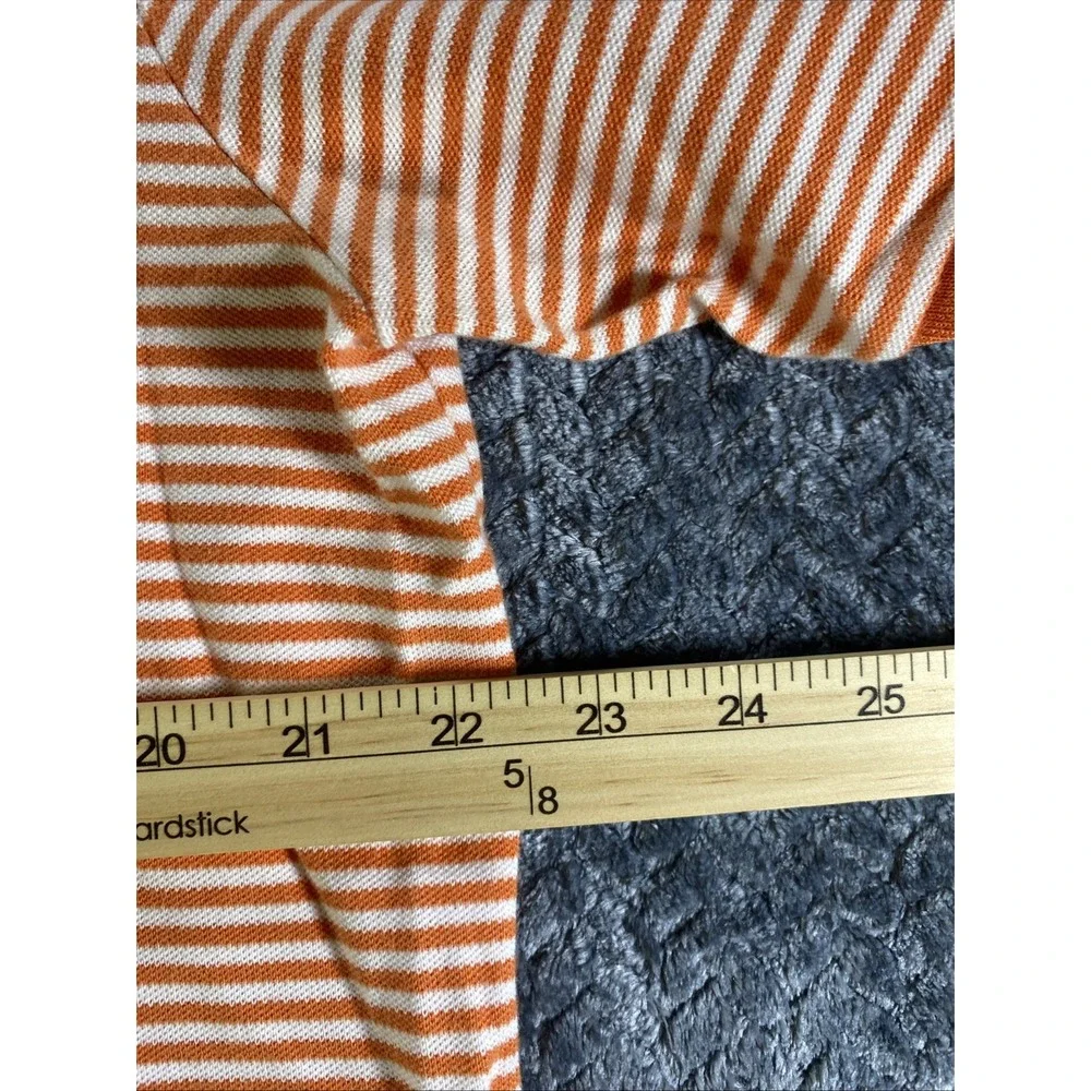 Ralph Lauren Polo Shirt Mens XL‎ Orange White Striped Rugby 90s Retro